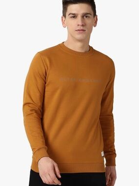 Peter England Men's Ochre Crewneck Sweatshirt #6
